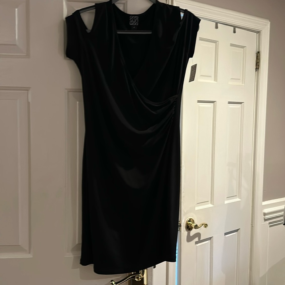 Sun Woo cold shoulder faux wrap dress